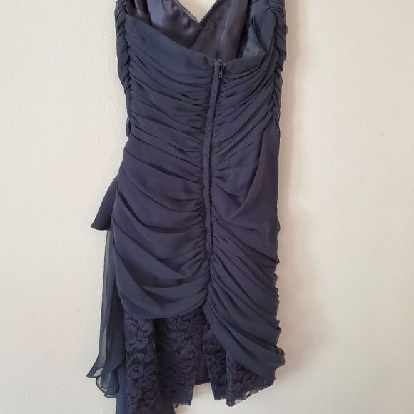 Vintage Tadashi Black Mini Dress Size 4 Strapless Y2K  Coquette Prom - Picture 9 of 14